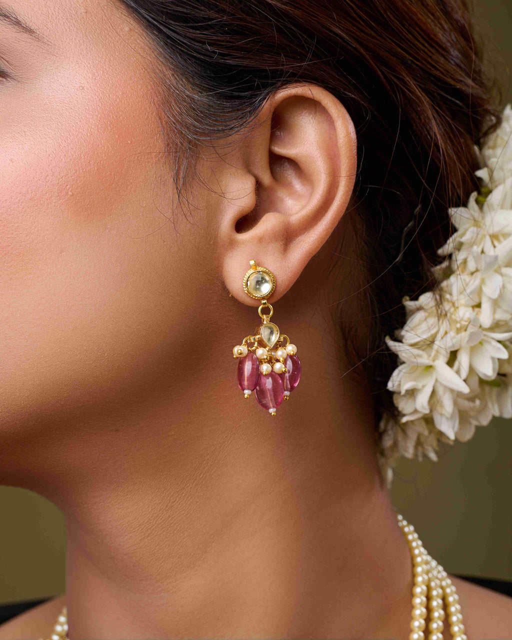 Sheesh Mahal Pearl Layers Necklace Set