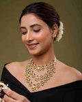 Trilayer Padma Kundan Necklace