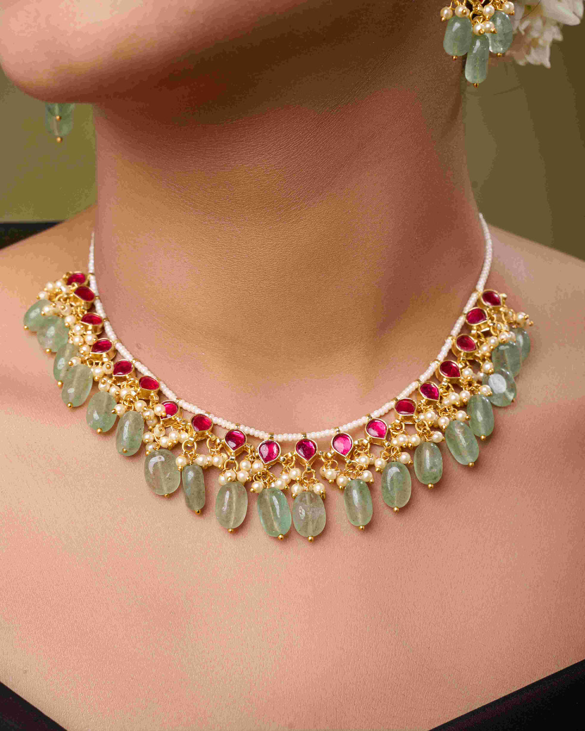 Garnet Bloom Necklace