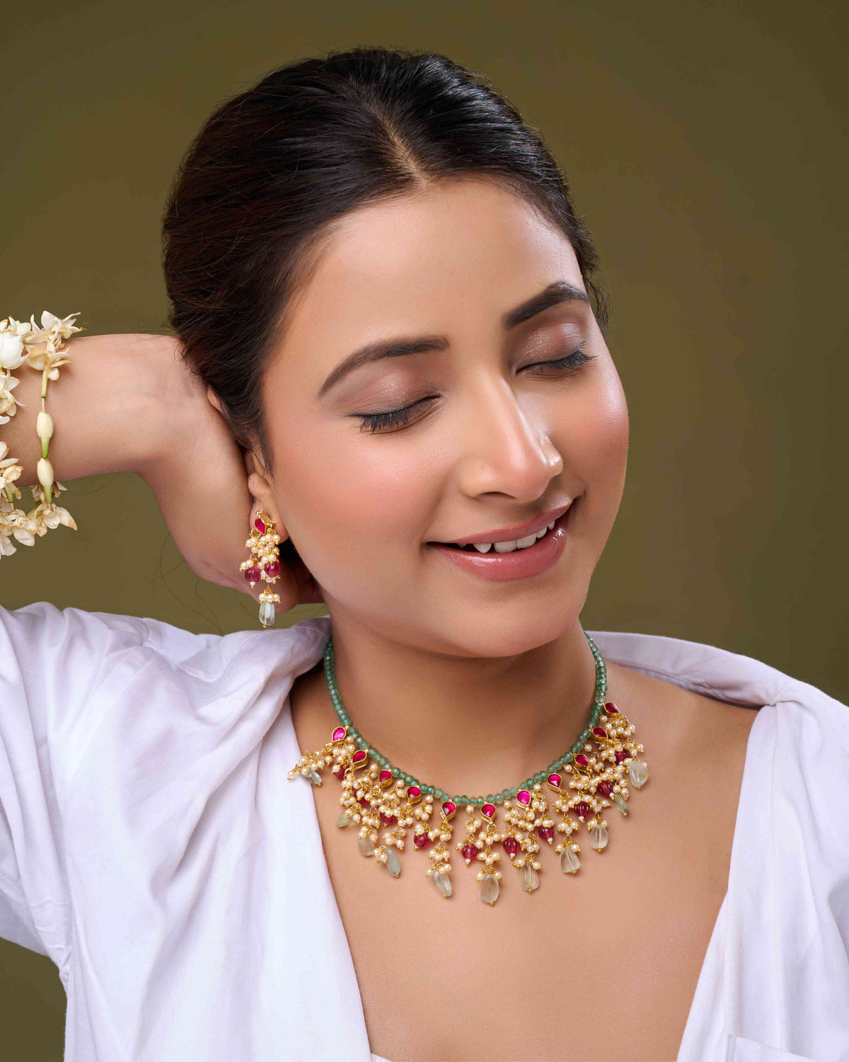Pink Aura Kundan Necklace