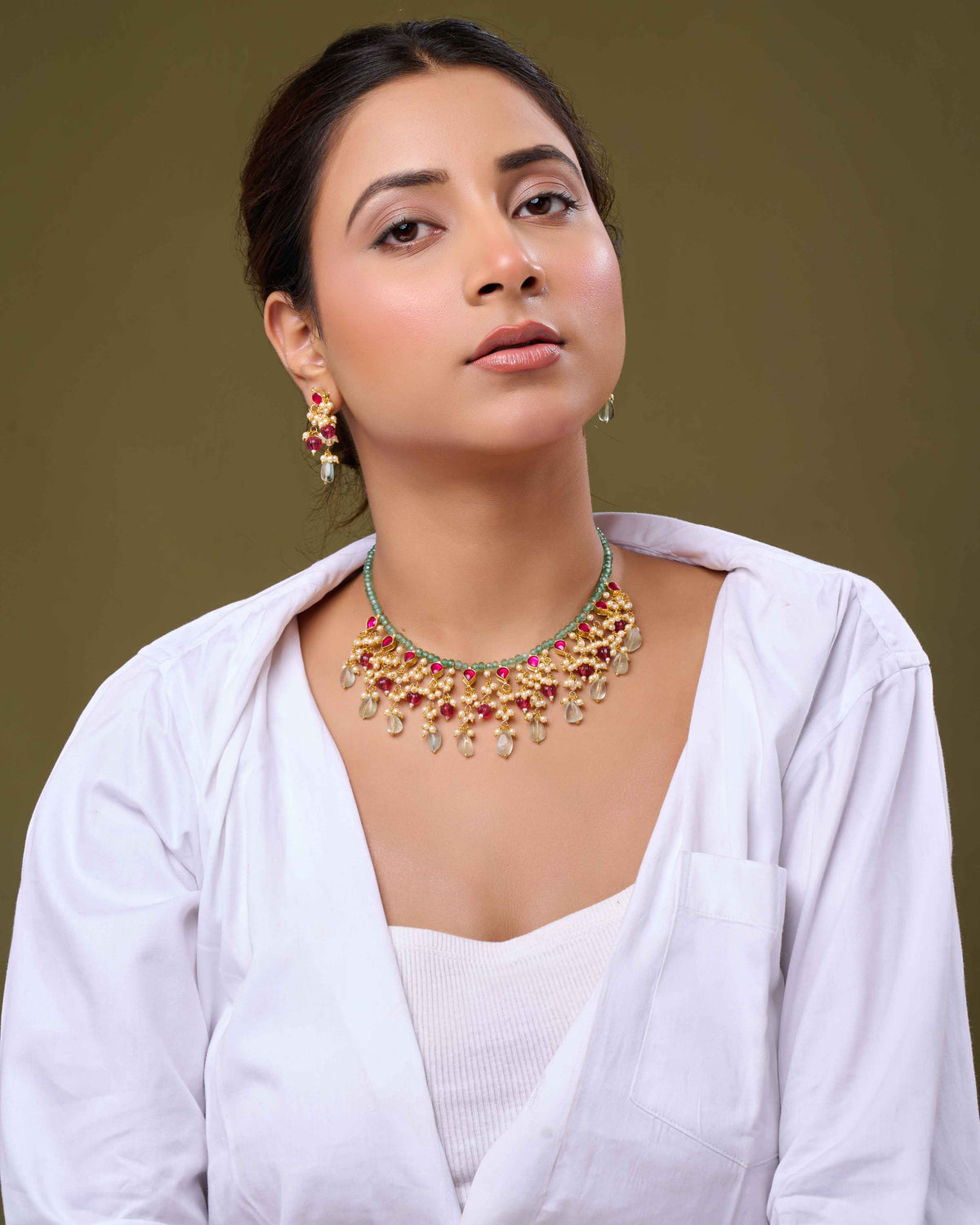 Pink Aura Kundan Necklace