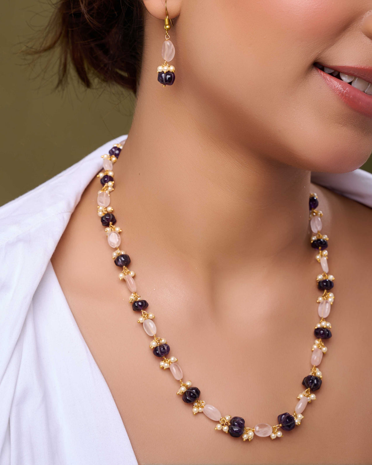 Amethyst Purple Bloom Necklace
