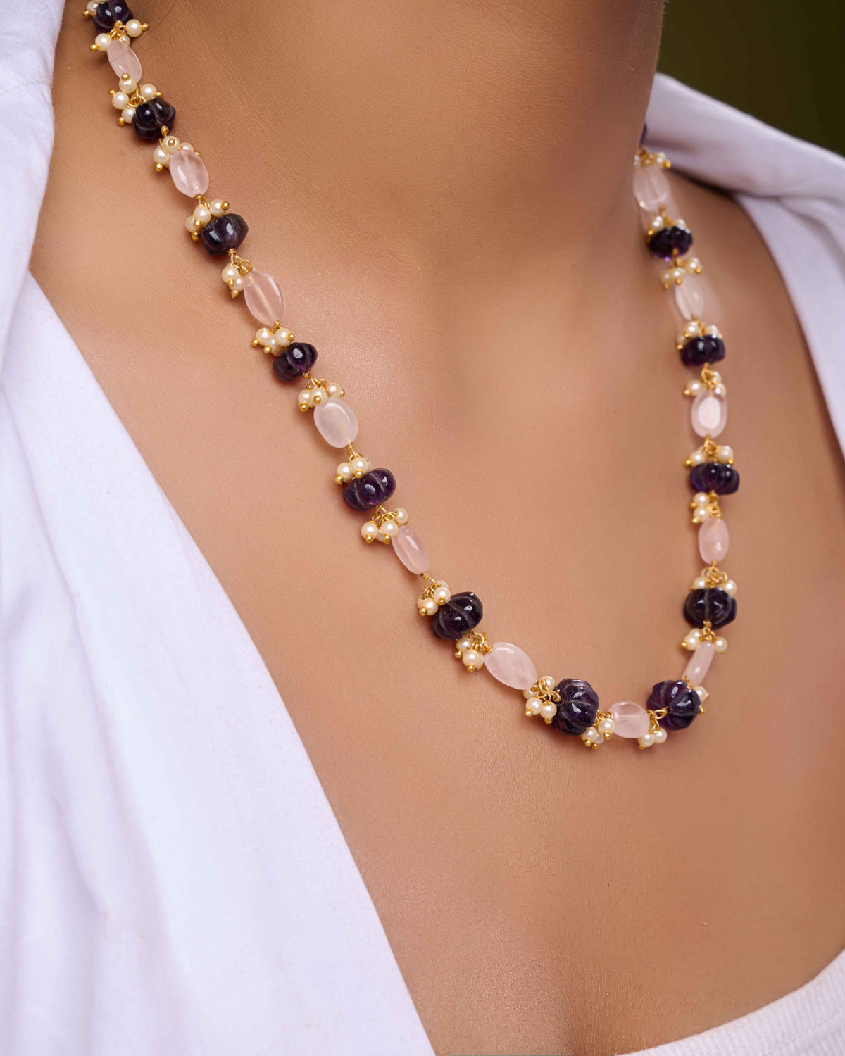 Amethyst Purple Bloom Necklace