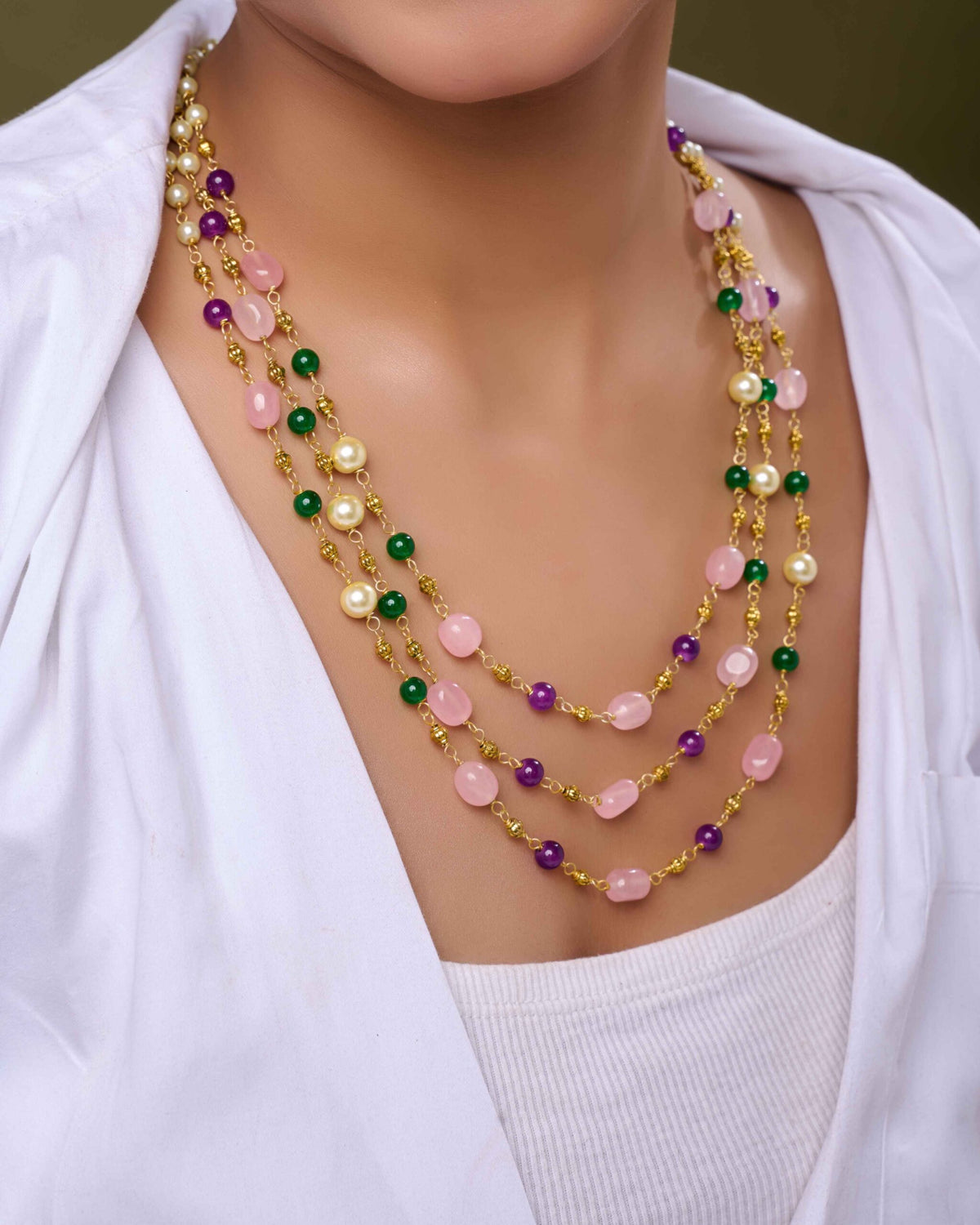 Orchid Blush Layers Necklace