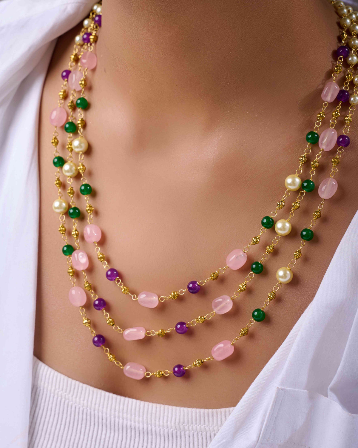 Orchid Blush Layers Necklace