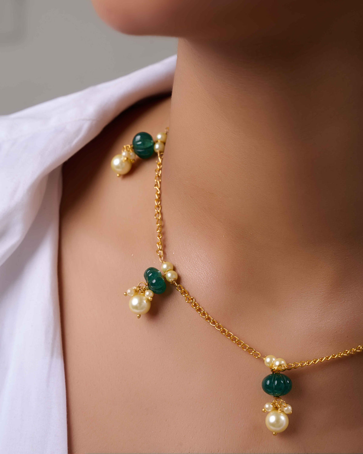 Pearl & Pumpkin Minimalist Necklace