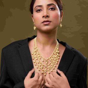 Rani Shringar mala necklace Amara Pearls Mala necklace Golden Heirloom mala necklace