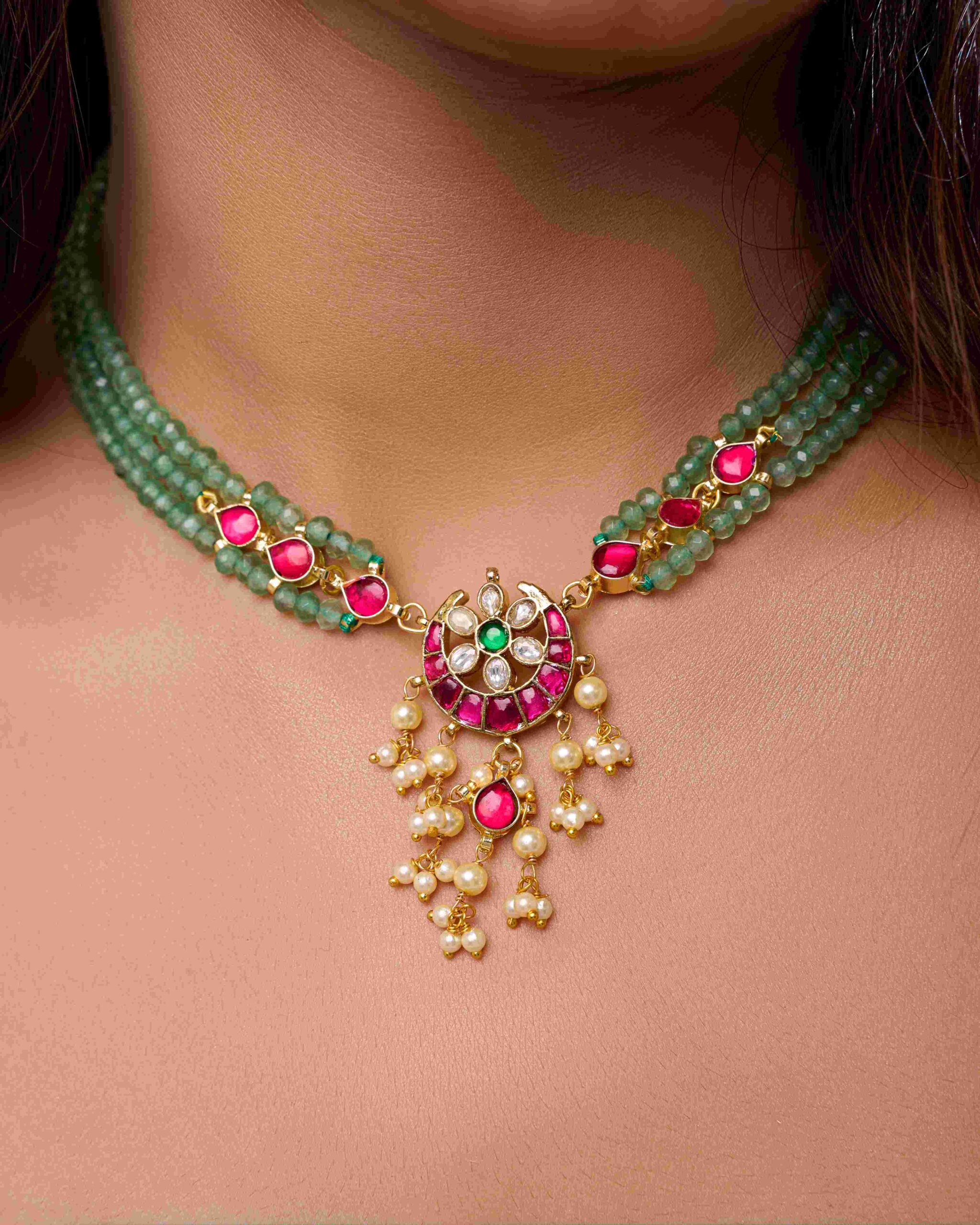 Half-Moon Moti Mala necklace set