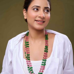 Emerald Rhodolite Harmony Necklace