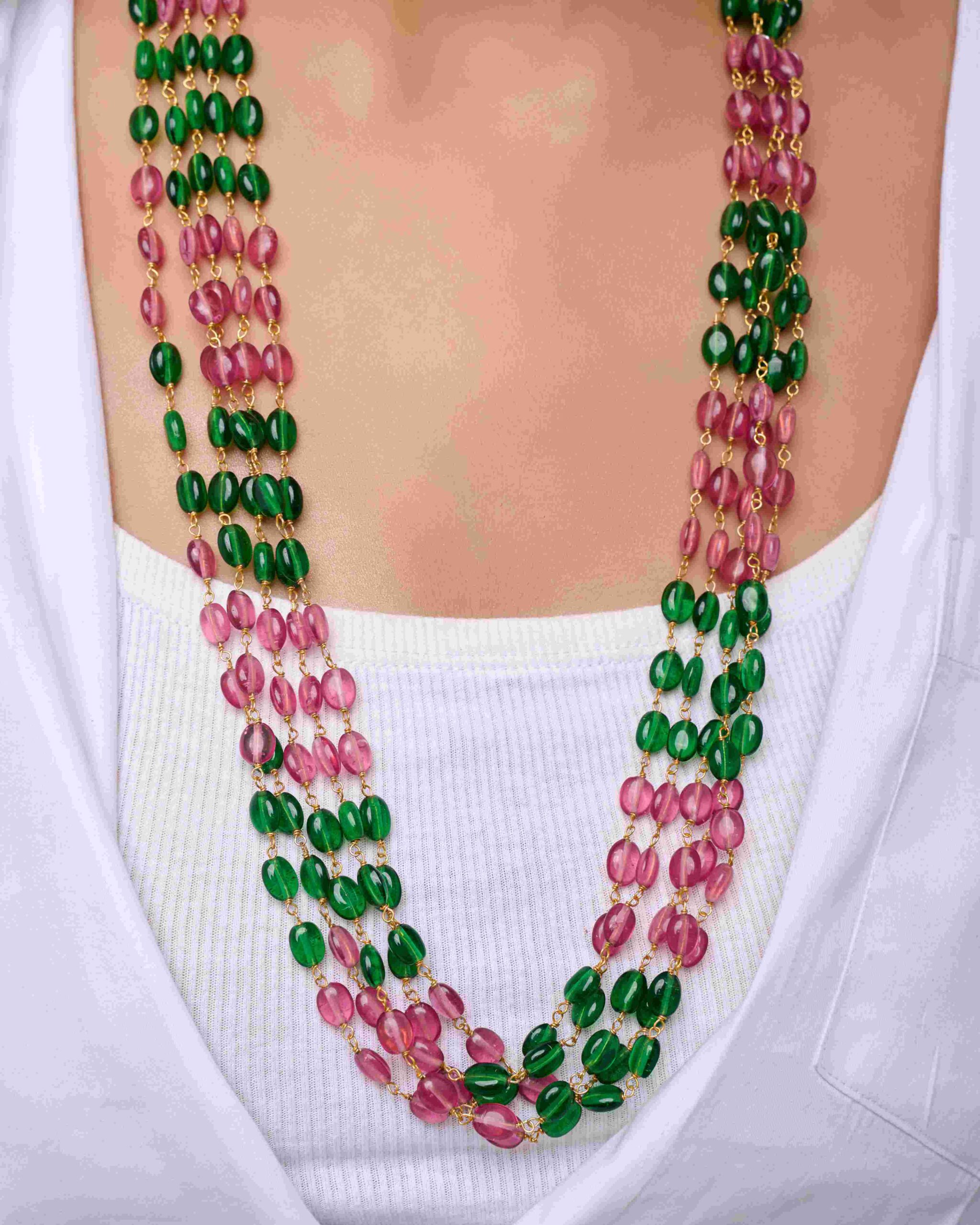 Emerald Rhodolite Harmony Necklace